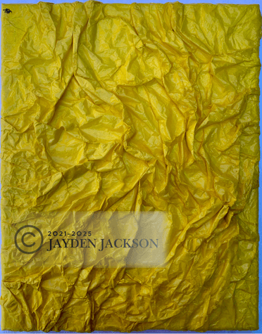 Yellow Sheets, paper and acrylic artwork by Jayden Jackson